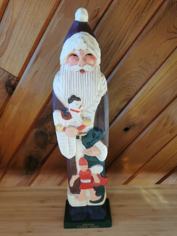 Vintage Handcarved Folk Art Santa image indicator(7)