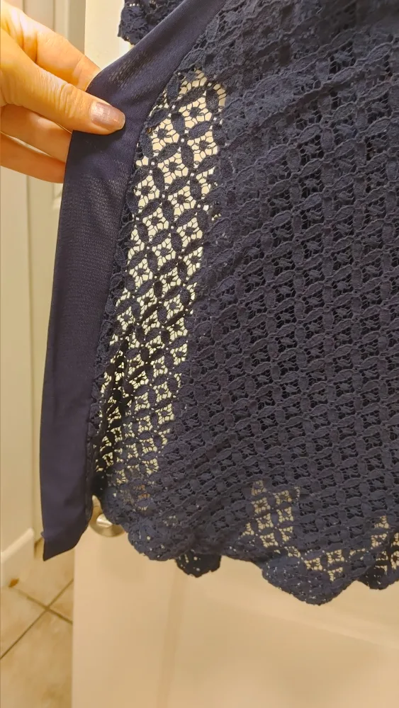 Navy Blue Lace Cardigan image indicator(4)