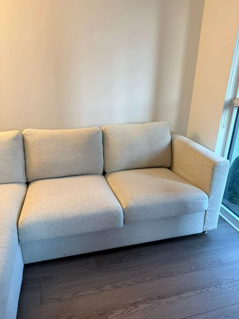 Beige Sectional Sofa with Storage - photo 3