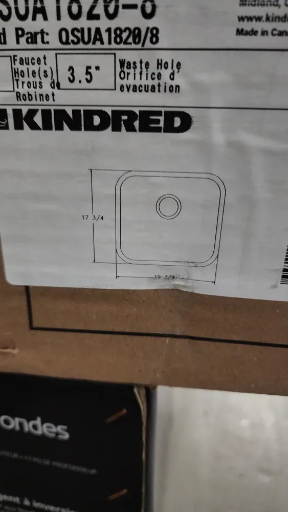 Kindred QSUS1820-8 Sink - New in Box image indicator(5)