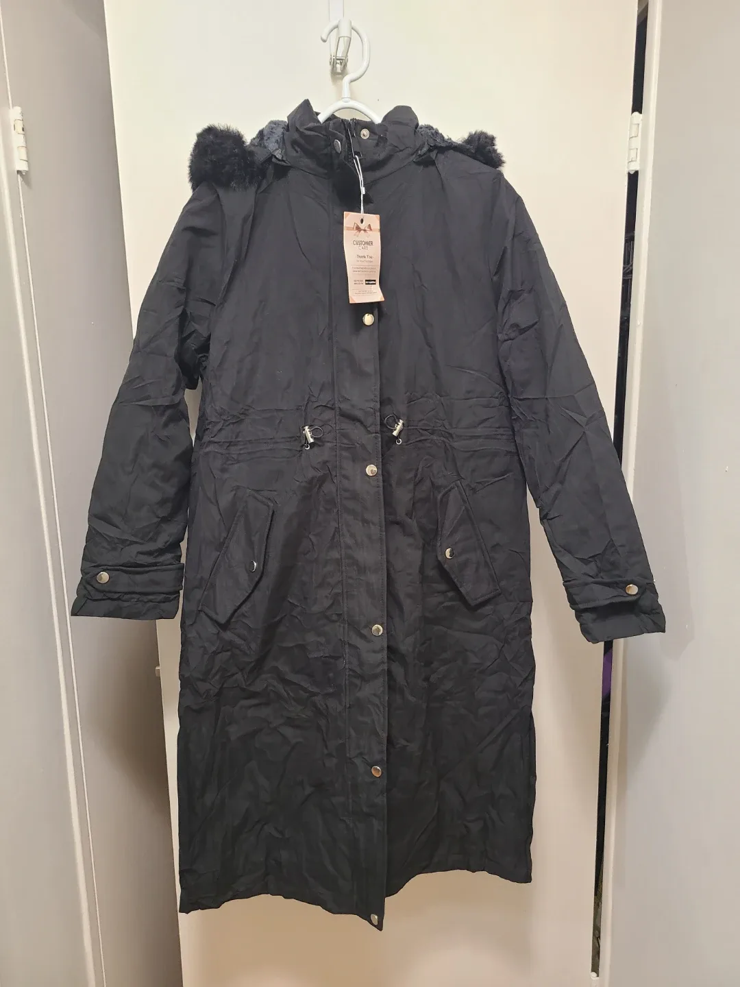 Women's Winter Long Puffer Coat - Black (Amazon)🥕 image indicator(2)