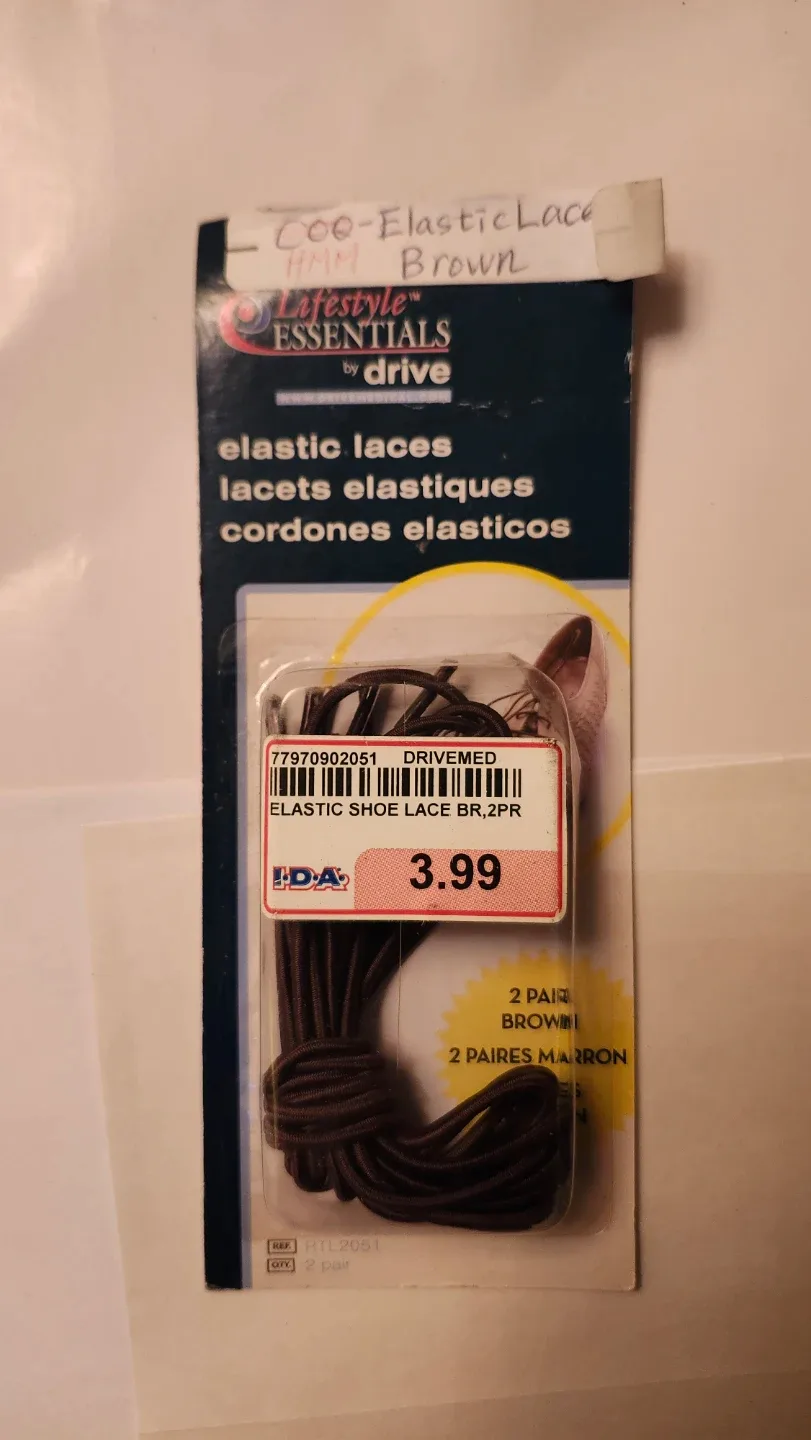 Lifestyle Essentials by Drive Elastic Shoe Laces - Brown