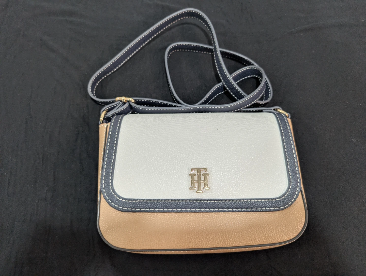 Tommy Hilfiger Crossbody Bag - Tan, White, Blue