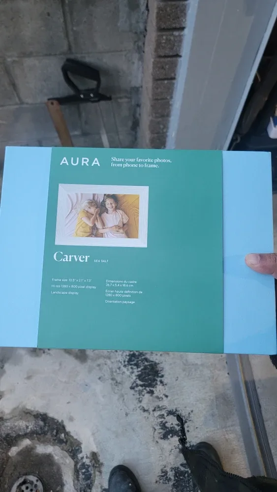 Aura Carver Sea Salt Digital Picture Frame - New