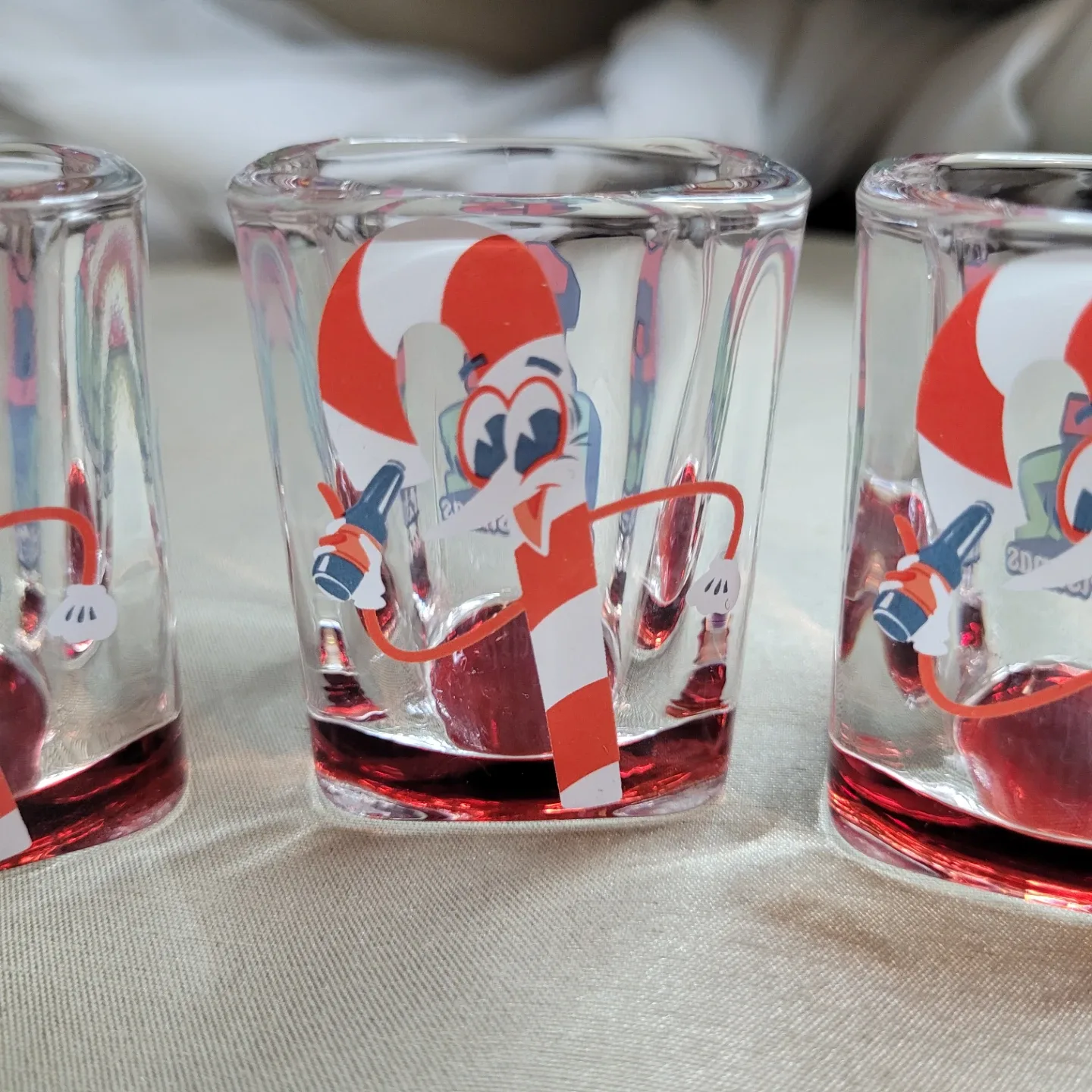 Set of 3 Holiday Christmas Shot Glasses -12 Barz of Christmas image indicator(8)