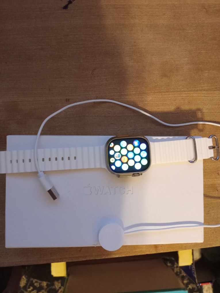 Apple Watch with White Band