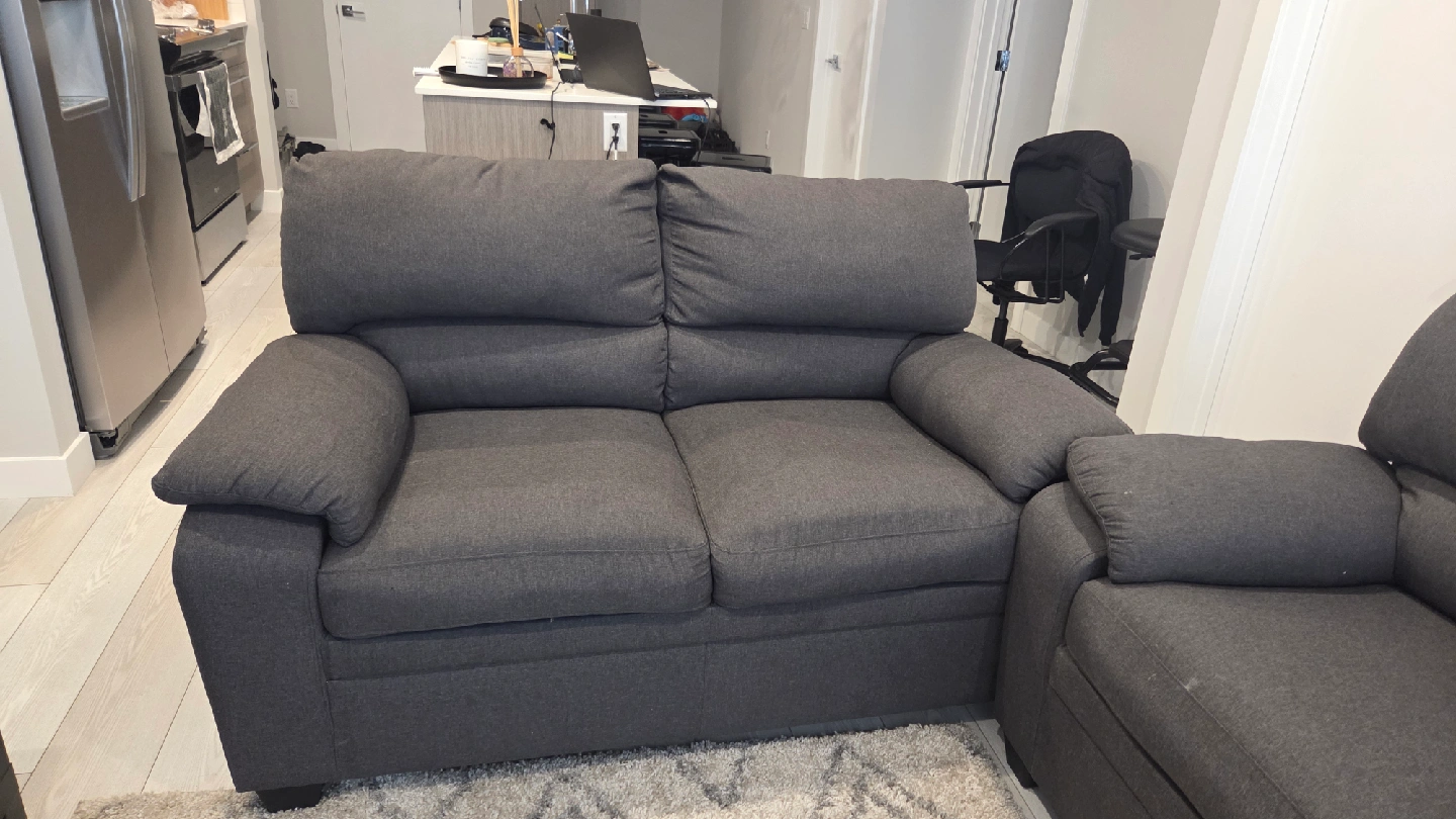 Grey Sofa and Loveseat Set