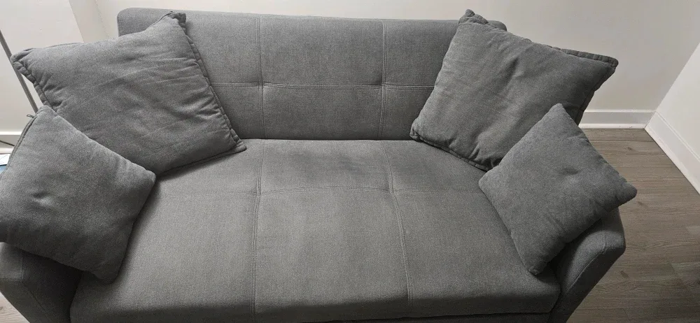 Grey Sectional Sofa with Pillows
