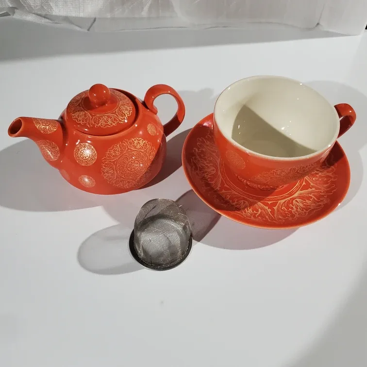 Teaopia orange tea cup