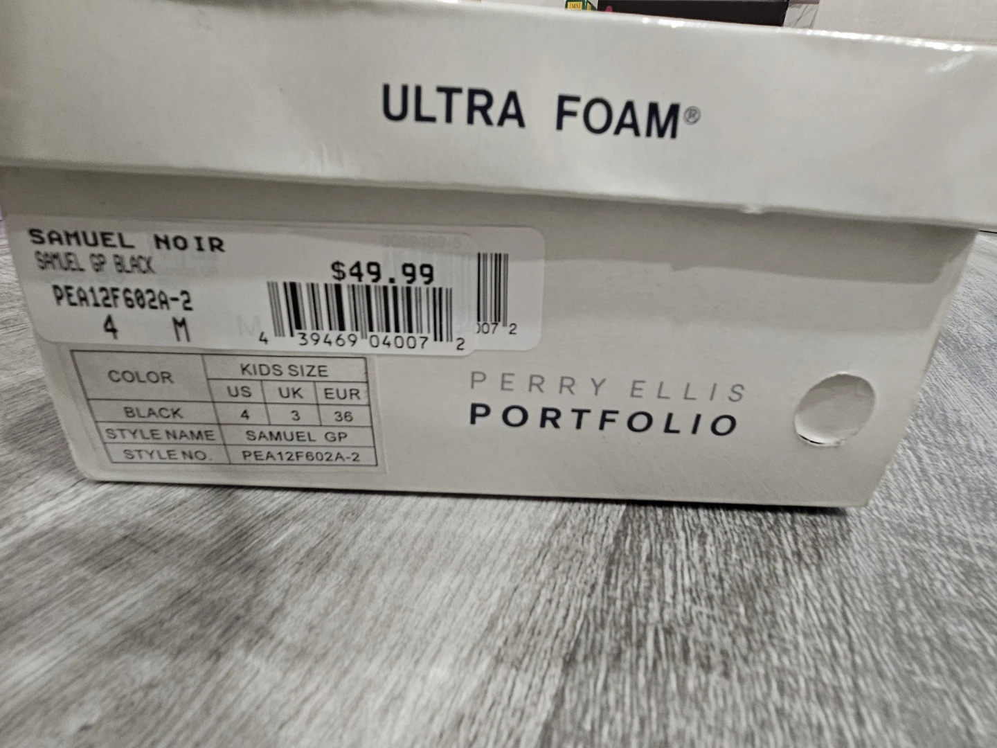 Perry Ellis Portfolio Samuel GP Black Shoes - Size 4 Boys - photo 3