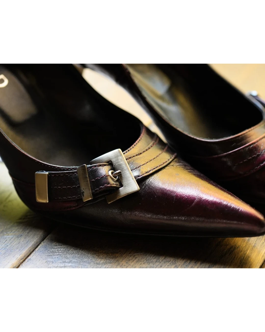 Wine Buckle Heels - Size 8 - photo 3