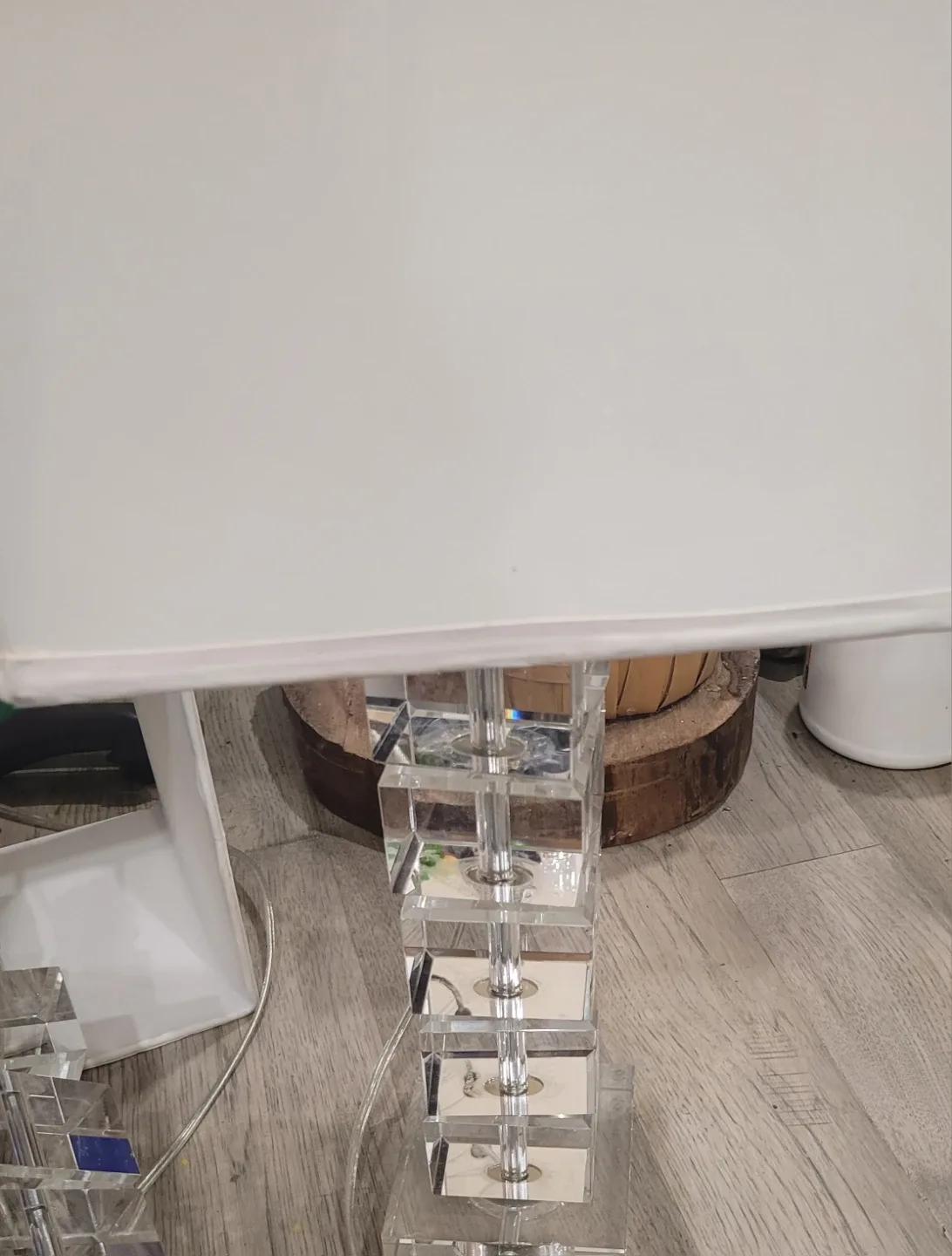 Crystal Table Lamp with White Shade image indicator(2)