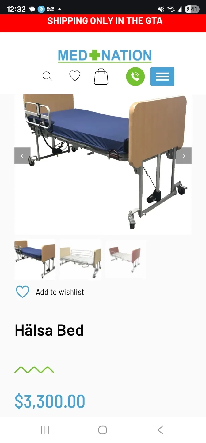 Hälsa Bed - Med+Nation Hospital Bed