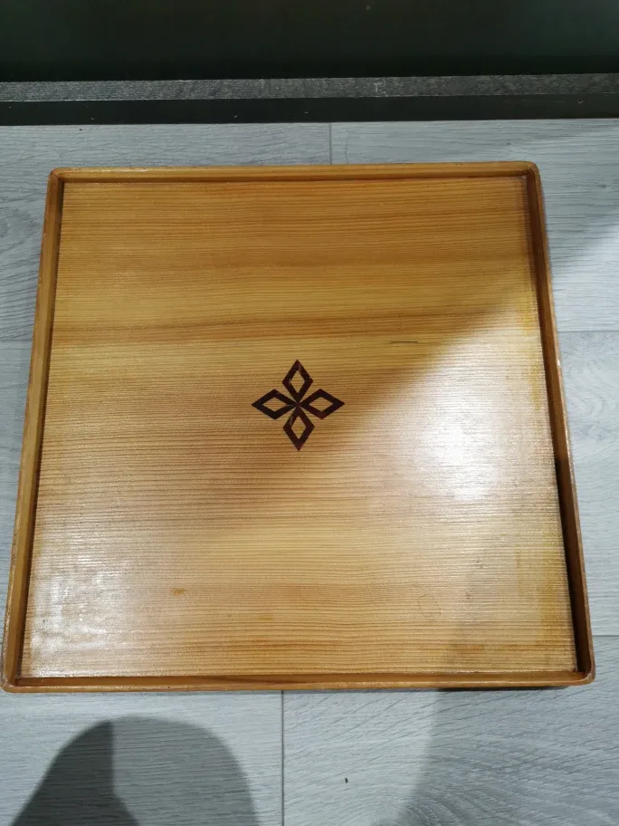 Wooden Serving Tray with Floral Design