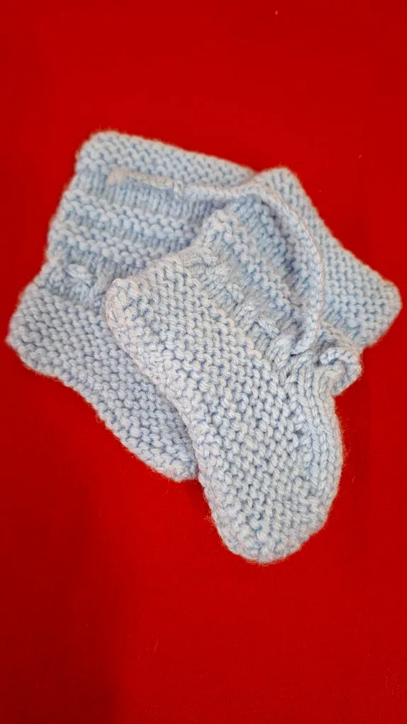 Handmade Baby Booties - Light Blue image indicator(2)
