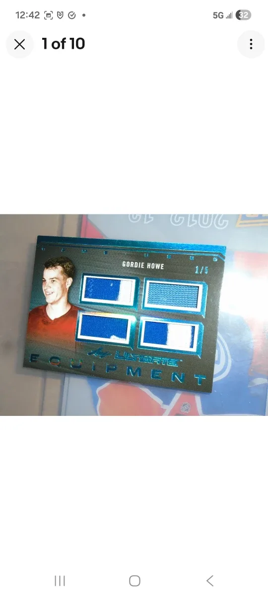 Leaf Ultimate Hockey Gordie Howe/Game Used Card