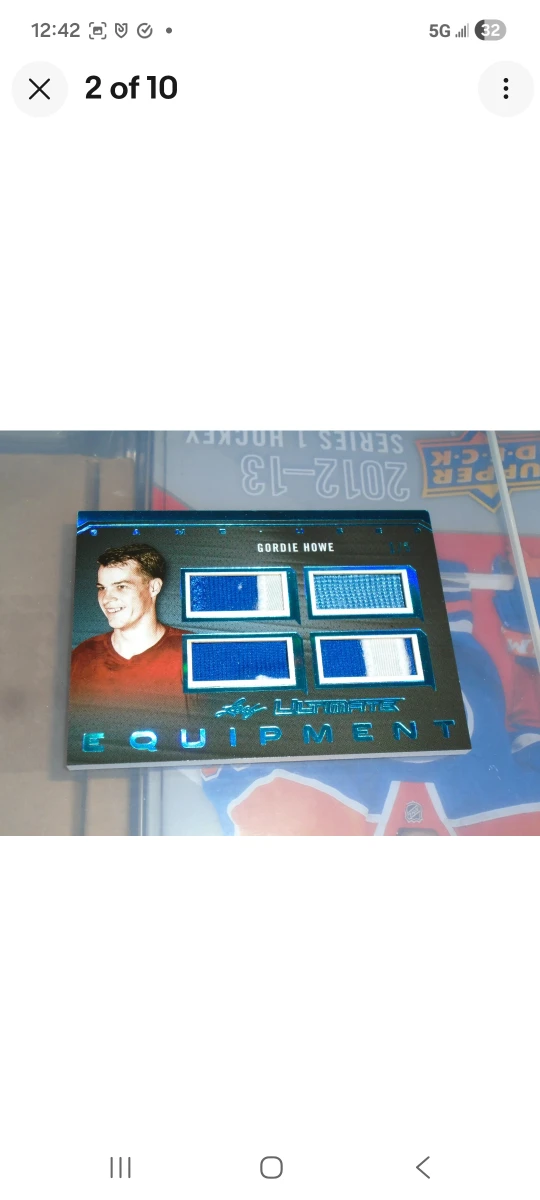 Leaf Ultimate Hockey Gordie Howe/Game Used Card - photo 3