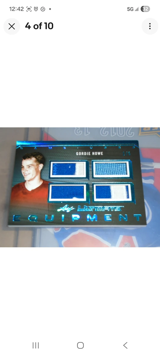 Leaf Ultimate Hockey Gordie Howe/Game Used Card - photo 4