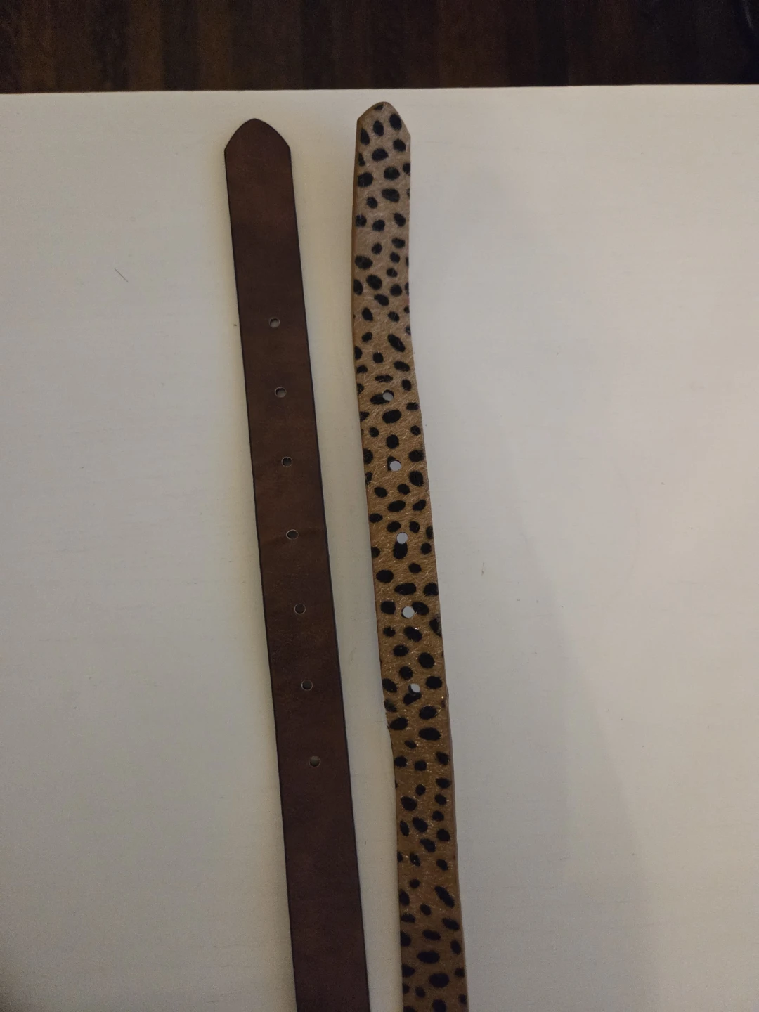 Two belts - faux leather brown and leopard print - photo 2