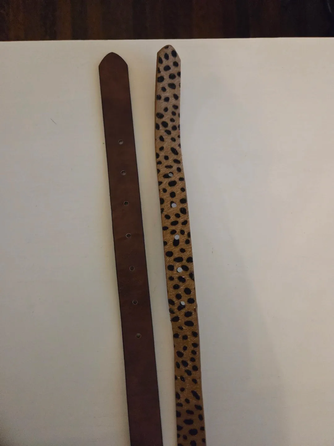 Two belts - faux leather brown and leopard print image indicator(2)