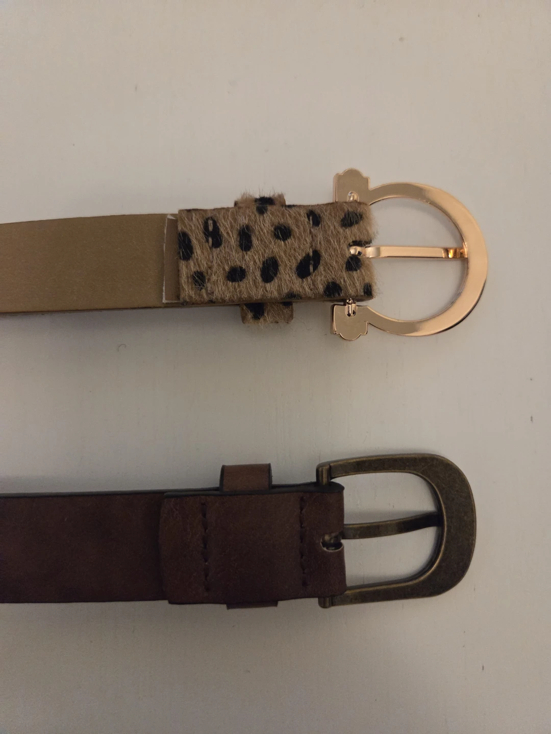 Two belts - faux leather brown and leopard print - photo 5