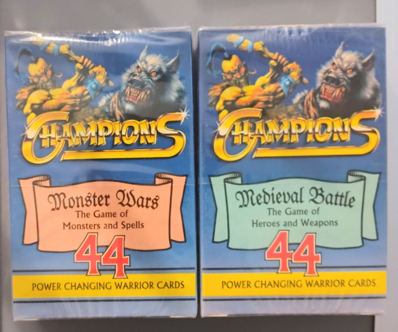 2 sealed 1995 Champions Medieval Battle Power Warrior Cards
