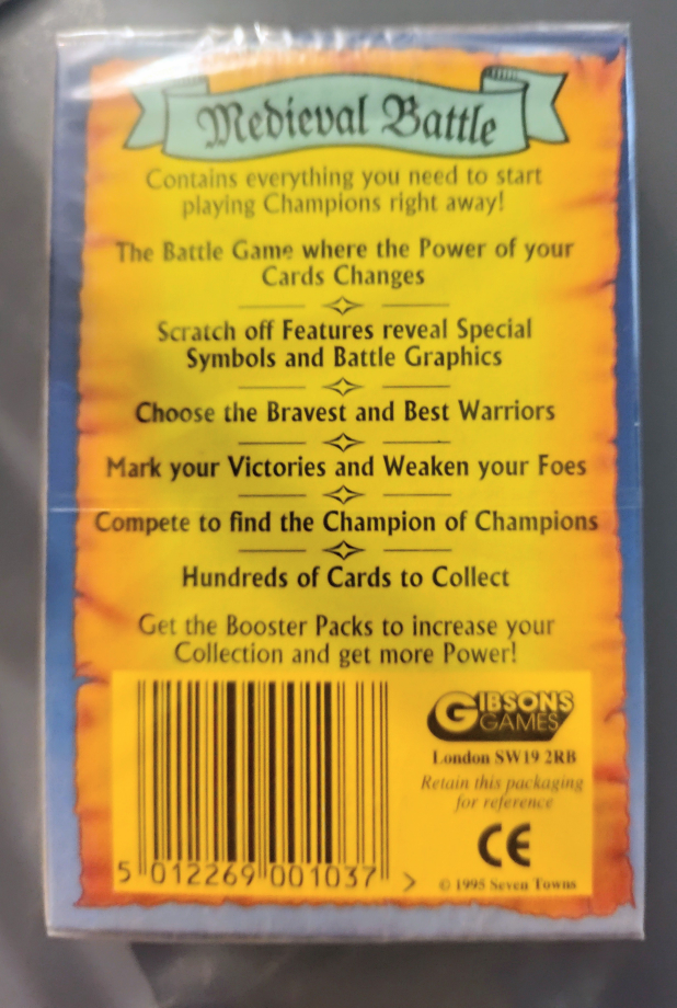 2 sealed 1995 Champions Medieval Battle Power Warrior Cards - photo 5