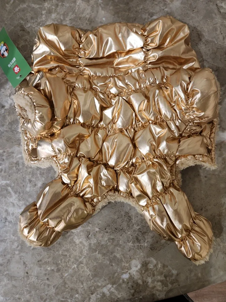 Gold Dog Puffer Jacket -X Small
