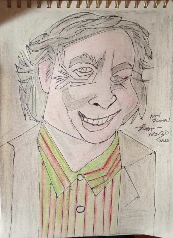 Niel Diamond Drawing Illustration by Custom Artist Sherwin image indicator(5)