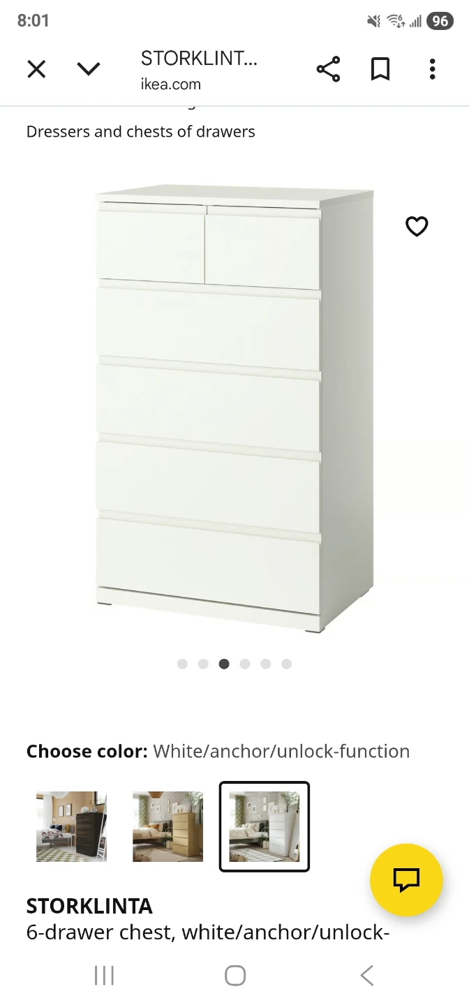 IKEA STORLINTA 6-Drawer Chest - White