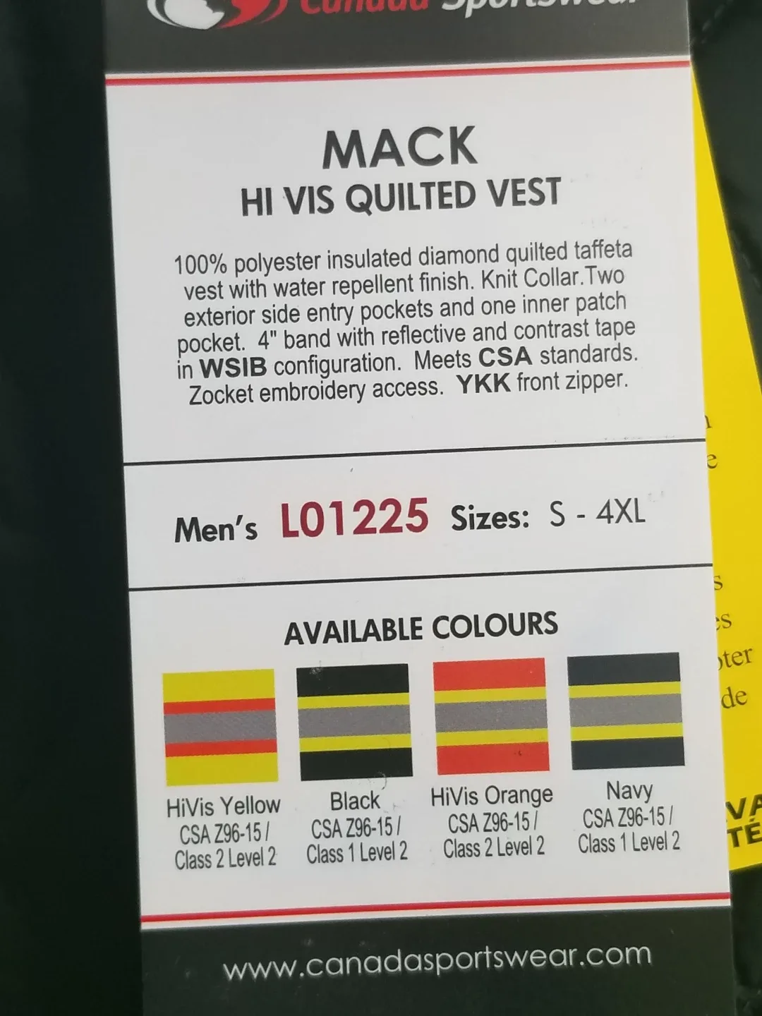 Brand-new Mack Hi-Vis Quilted Vest in size X L image indicator(2)