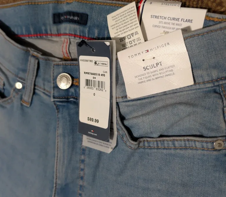 New Tommy Hilfiger Stretch Curve Flare Jeans - Size 0