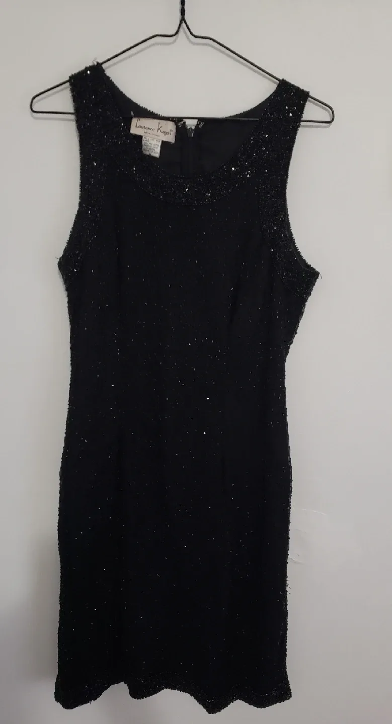 Lawrence Kazar Black Beaded Dress - Size 10 image indicator(2)