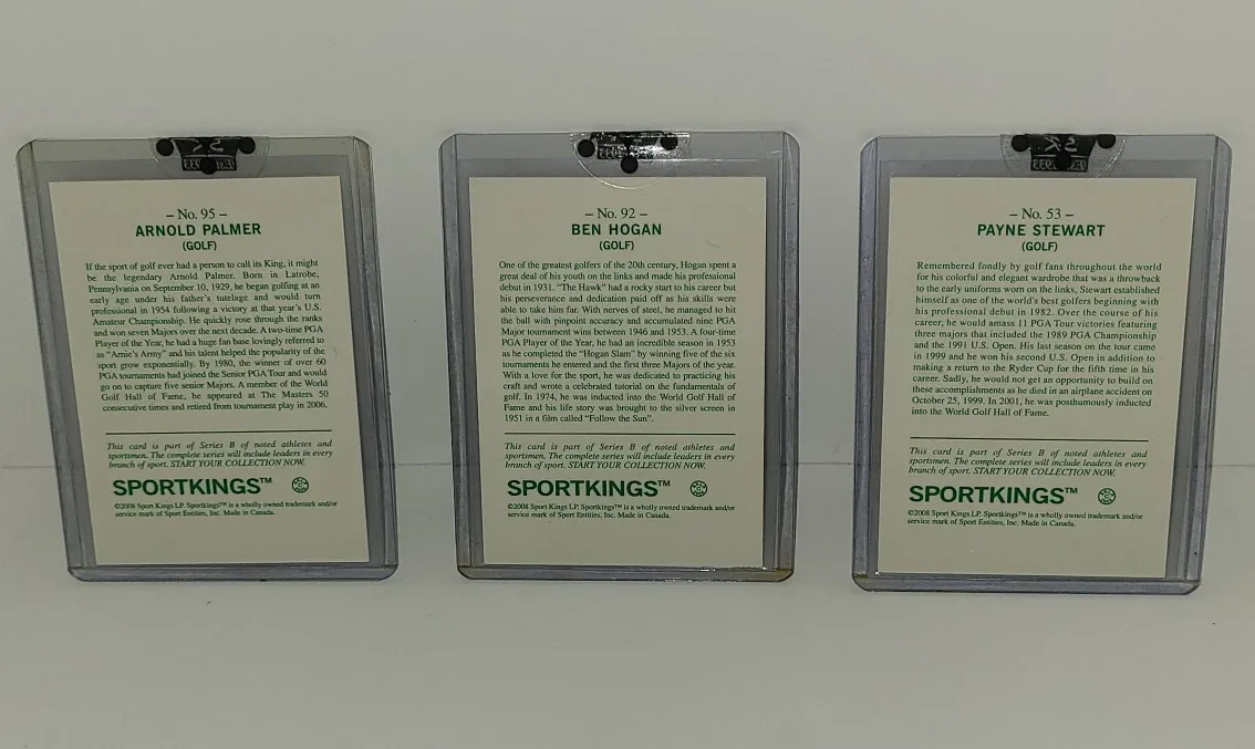 Sportkings Gum Golf Cards - Palmer, Hogan, Stewart image indicator(2)