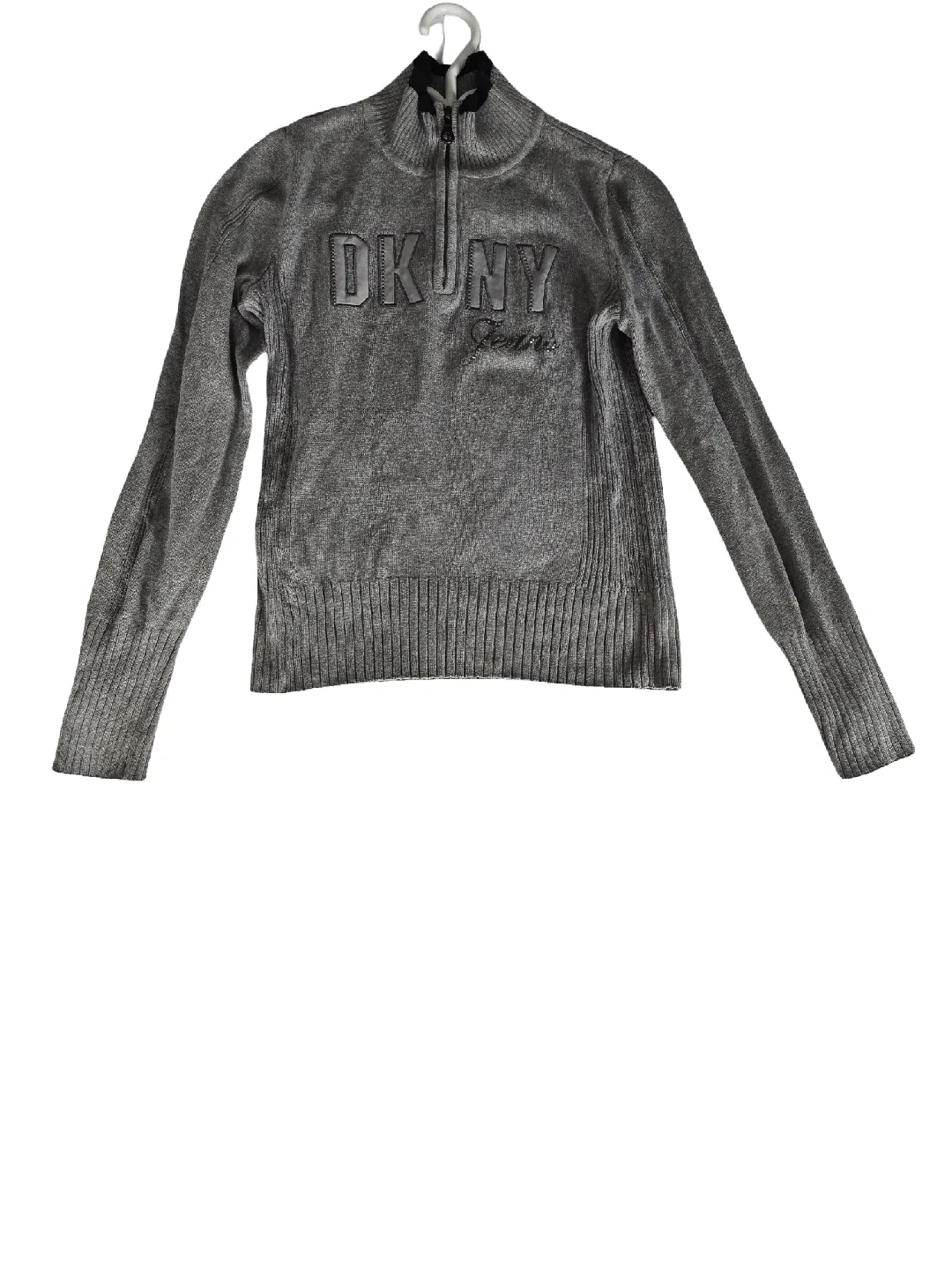 DKNY Jeans Grey 1/4 Zip Sweater image indicator(2)