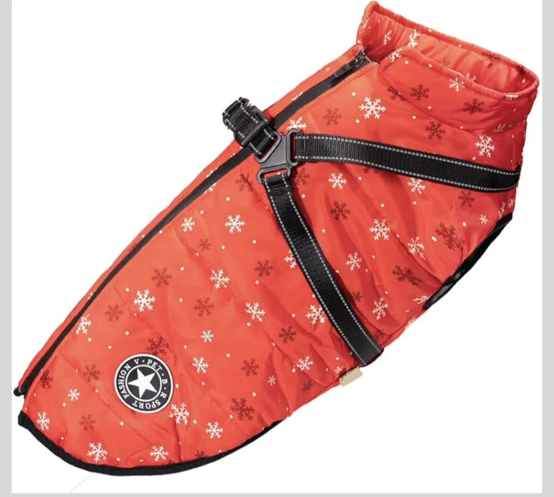 V.Pet B.A Red Snowflake Dog Winter Coat (Size S) - photo 2
