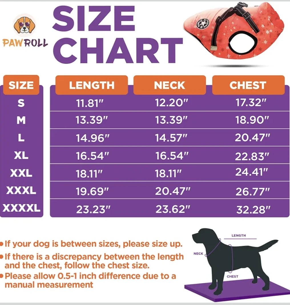 V.Pet B.A Red Snowflake Dog Winter Coat (Size S) - photo 3