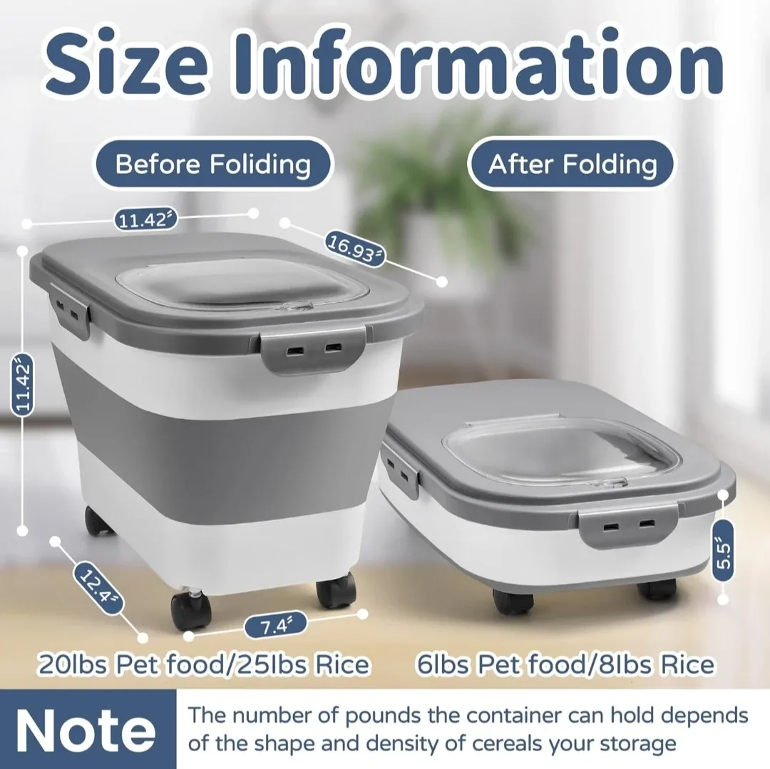 Adjustable Collapsible Pet Food Container image indicator(2)