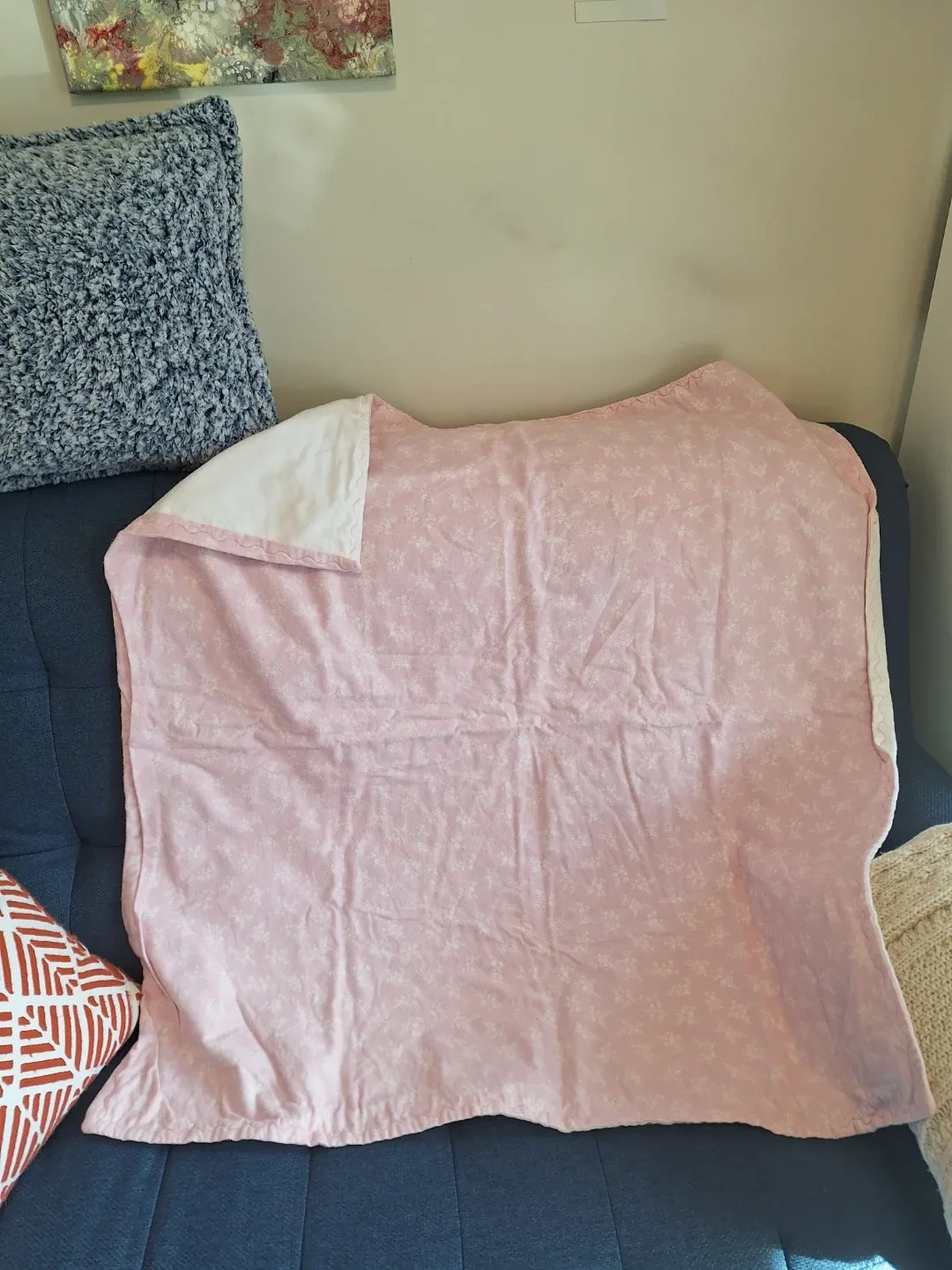 Pink Floral Baby Blanket thumbnail