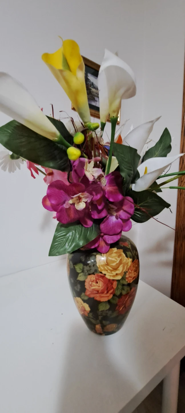 Floral Vase with Artificial Flowers - photo 2