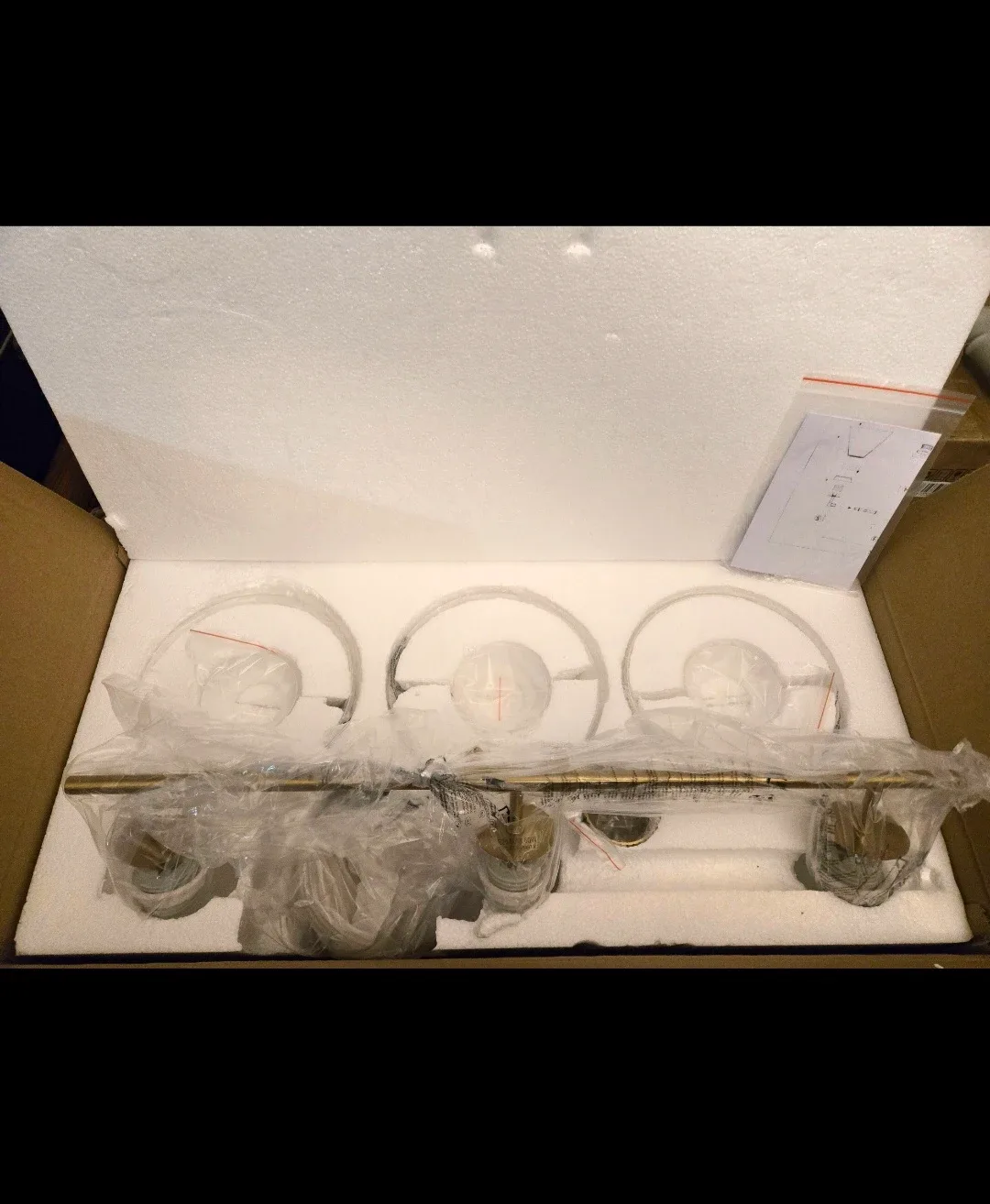 New WOSHITU 3-Light Bathroom Vanity Light Fixture - Brushed Gold image indicator(2)