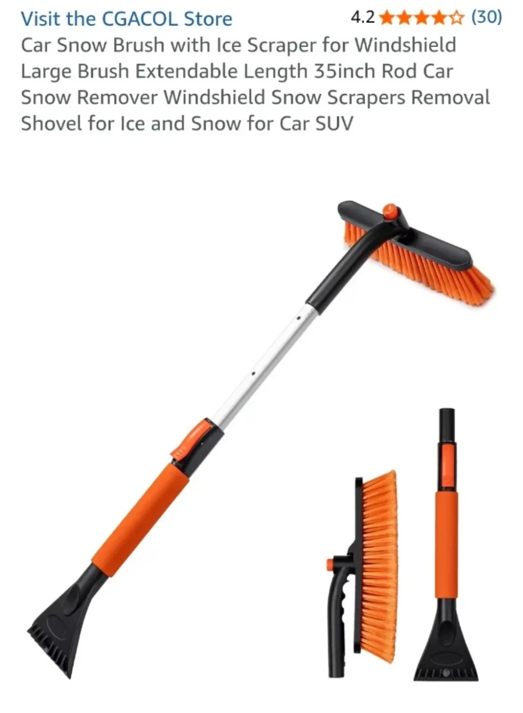 Car Snow Brush with Ice Scraper - Extendable