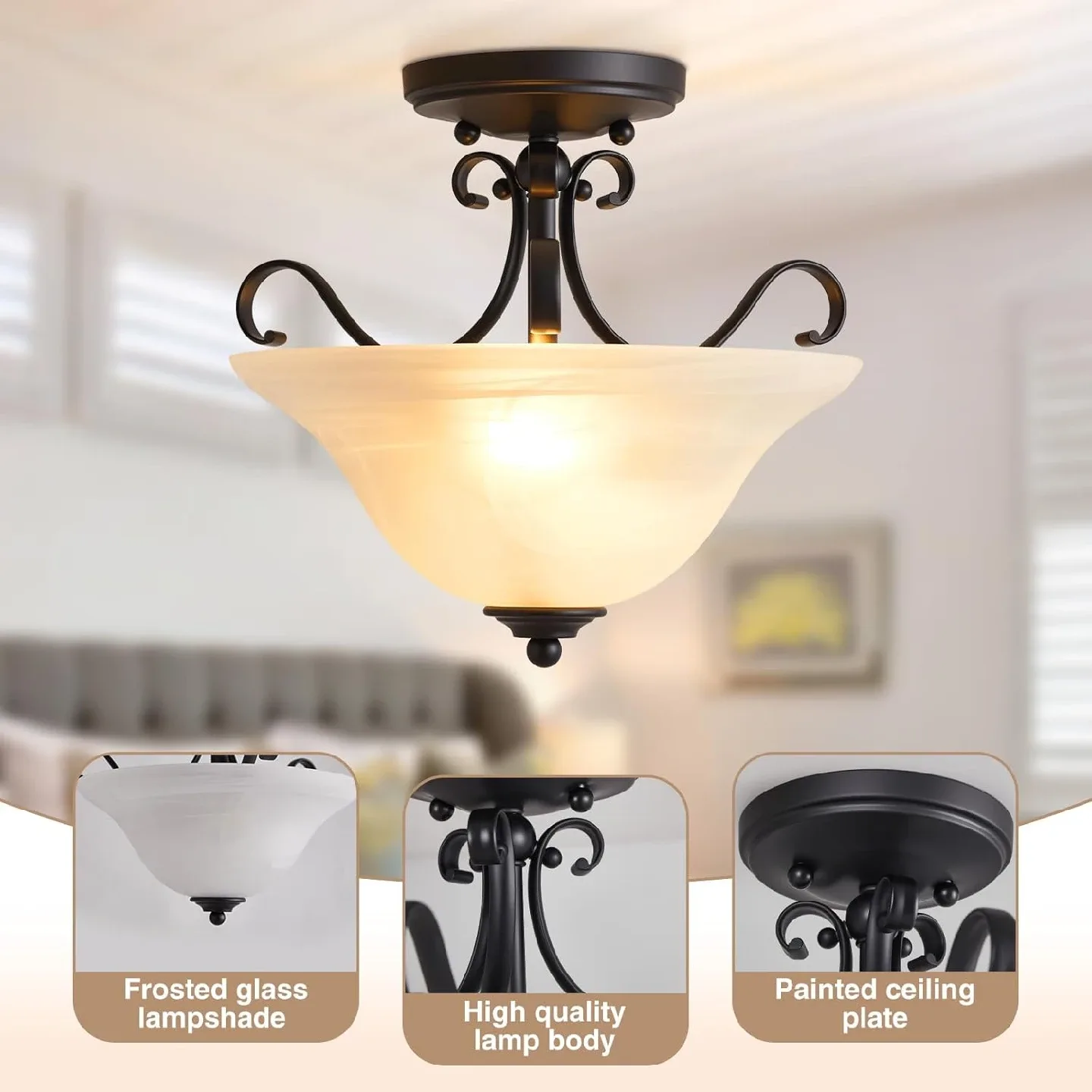 Semi Flush Mount Ceiling Light BNIB image indicator(2)