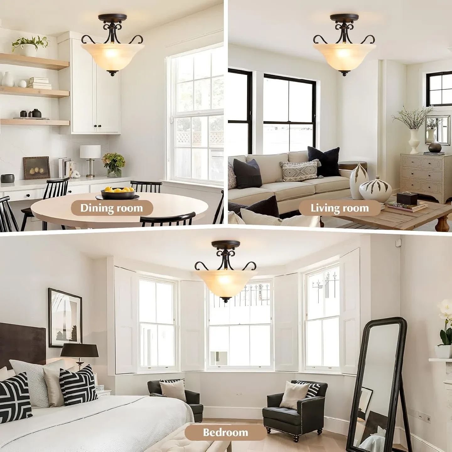 Semi Flush Mount Ceiling Light BNIB image indicator(4)