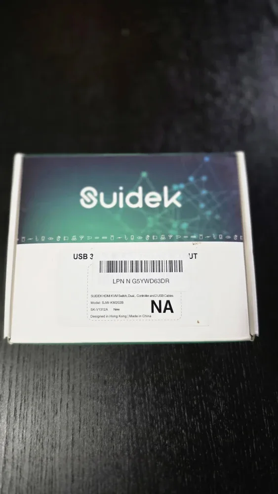 Suidek HDMI KVM Switch Dual, Controller & 2 USB Cables - New