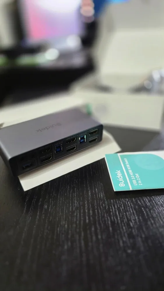 Suidek HDMI KVM Switch Dual, Controller & 2 USB Cables - New image indicator(5)