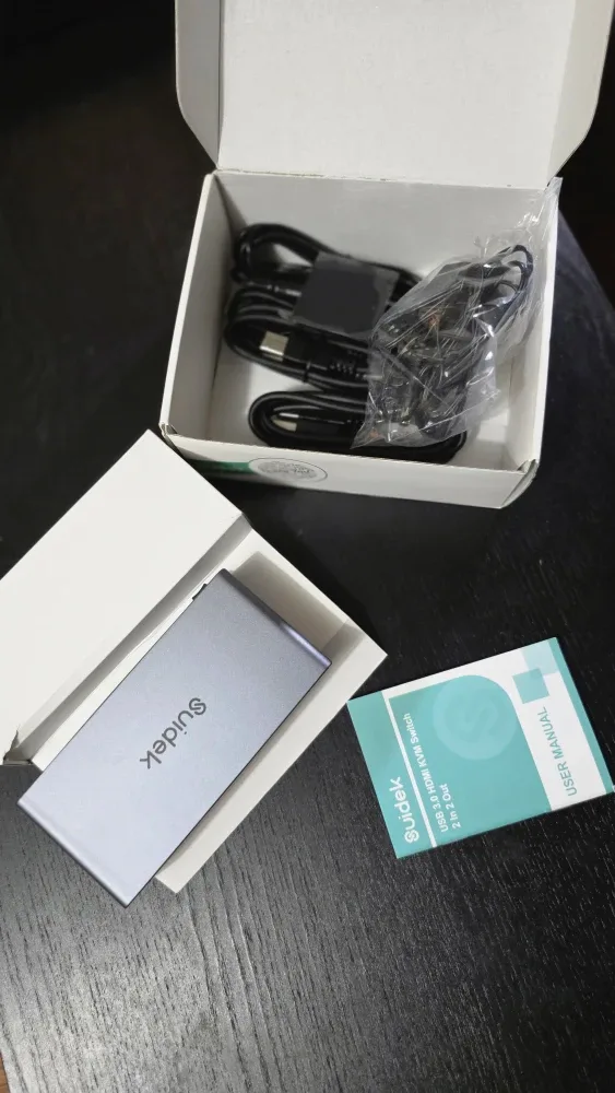 Suidek HDMI KVM Switch Dual, Controller & 2 USB Cables - New image indicator(6)