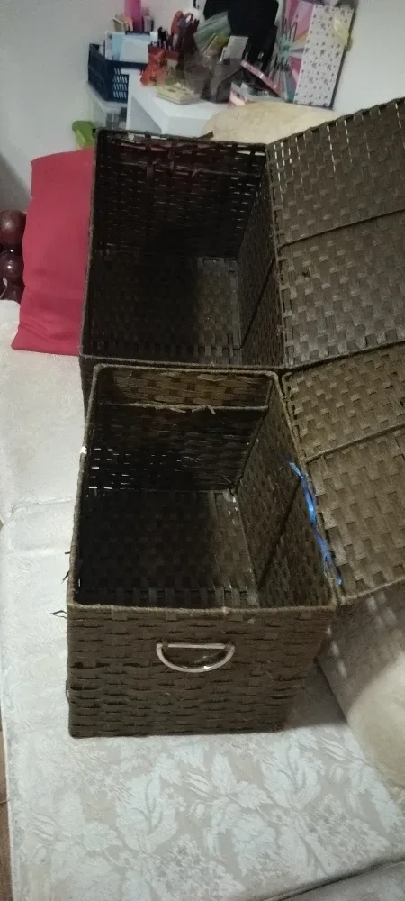 Woven Storage Baskets with Lids - Set of 2 image indicator(3)