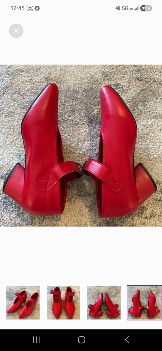 red hearts heels 👠  women size 7 shoes vintage - photo 3