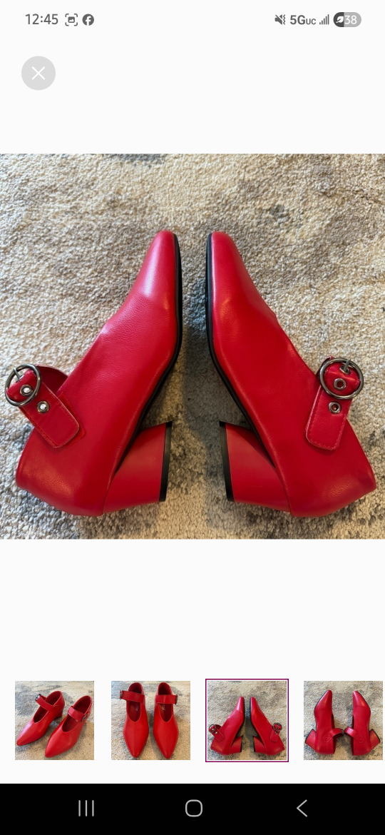 red hearts heels 👠  women size 7 shoes vintage - photo 4